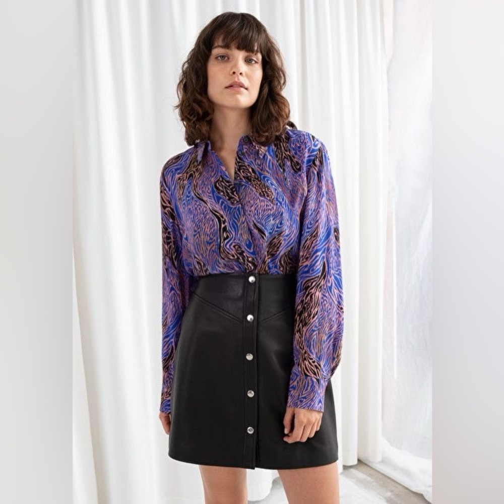 & Other Stories Abstract Graphic Print Button Up Shirt
